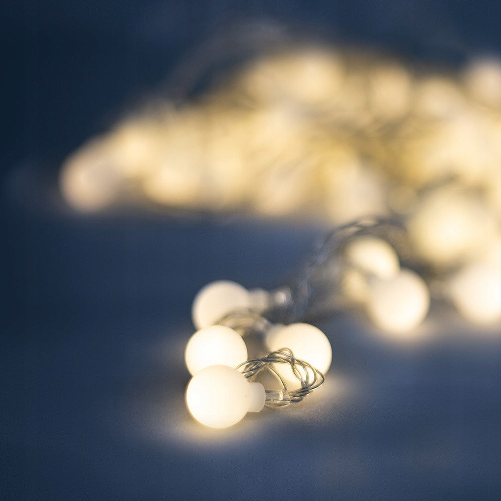 Ghirlanda Instalatie Alb Cald 5m Forever Light - Frosted Balls 30 Lumini 230V 8 Moduri - 5900495963017 - 5