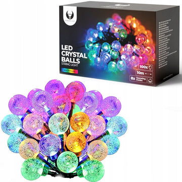 Ghirlanda Instalatie Multicolora 10m Forever Light - Crystal Balls 100 bilute 230V 8 Moduri - 5900495624611 - 1