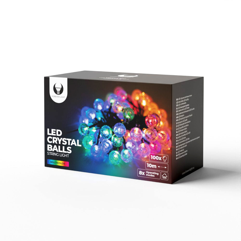 Ghirlanda Instalatie Multicolora 10m Forever Light - Crystal Balls 100 bilute 230V 8 Moduri - 5900495624611 - 4