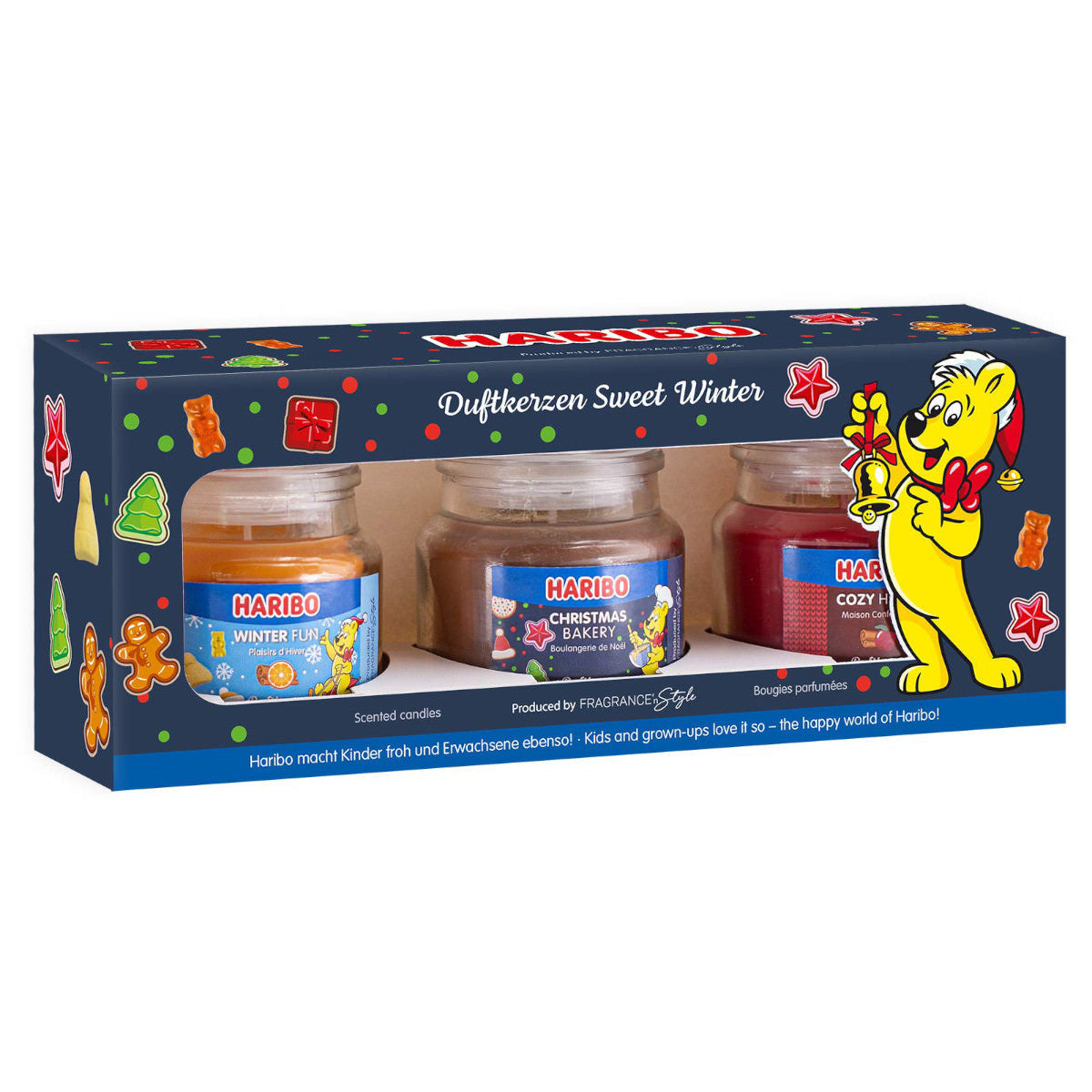 Gift Set 3 Lumanari parfumate Haribo Winter - x 85g Christmas Bakery Fun Cozy Home - A1828 - 4262399020694 - 1