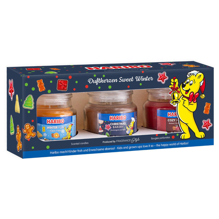 Gift Set 3 Lumanari parfumate Haribo Winter - x 85g Christmas Bakery Fun Cozy Home - A1828 - 4262399020694 - 1