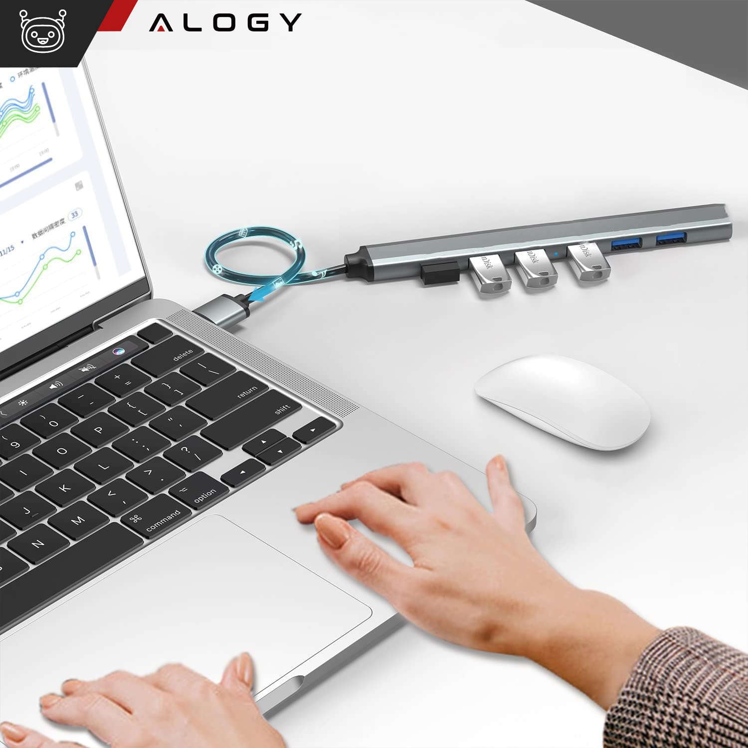 Hub Adaptor Alogy 1 x USB 3.0 5GB/s 6 2.0 - 5905601809654 - 11