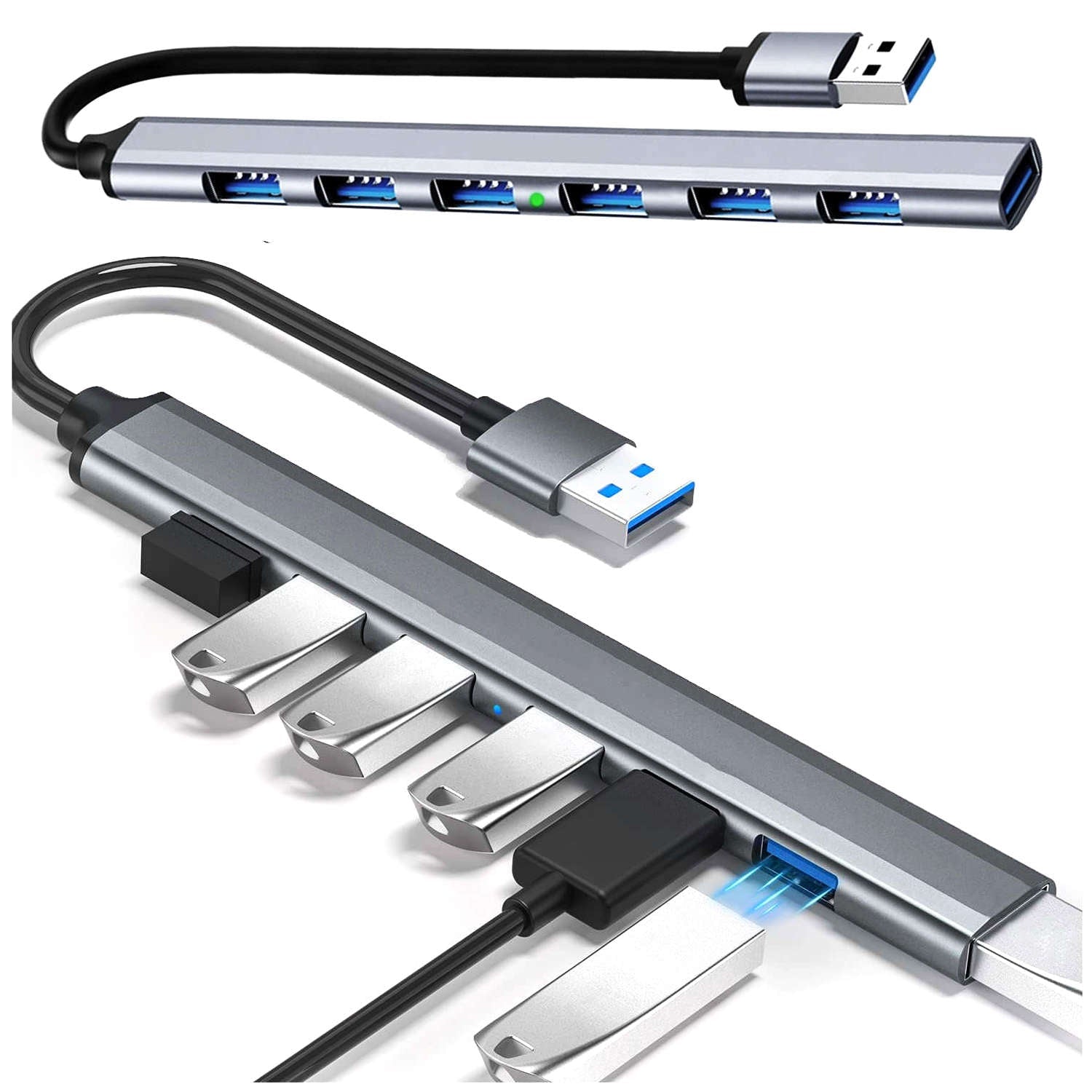 Hub Adaptor Alogy 1 x USB 3.0 5GB/s 6 2.0 - 5905601809654 - 2