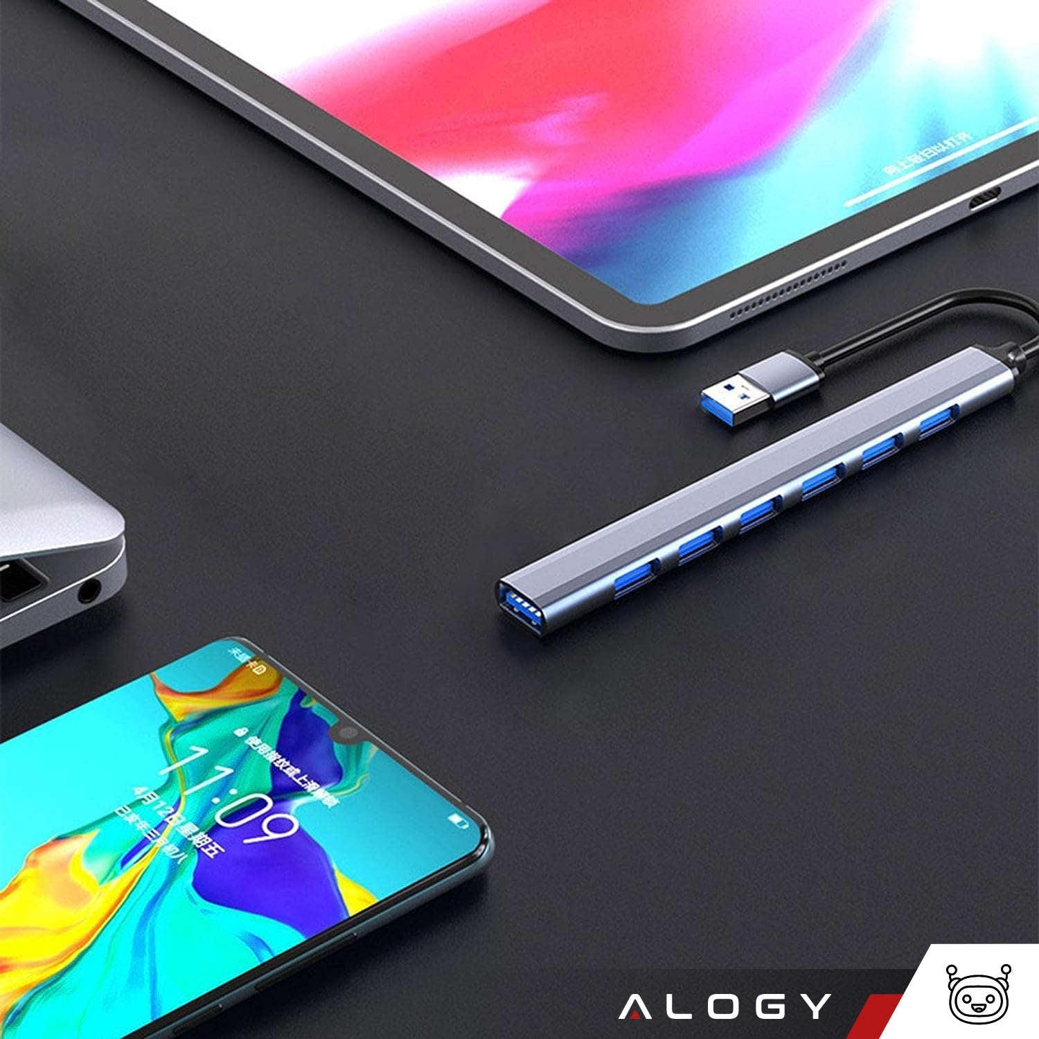 Hub Adaptor Alogy 1 x USB 3.0 5GB/s 6 2.0 - 5905601809654 - 5