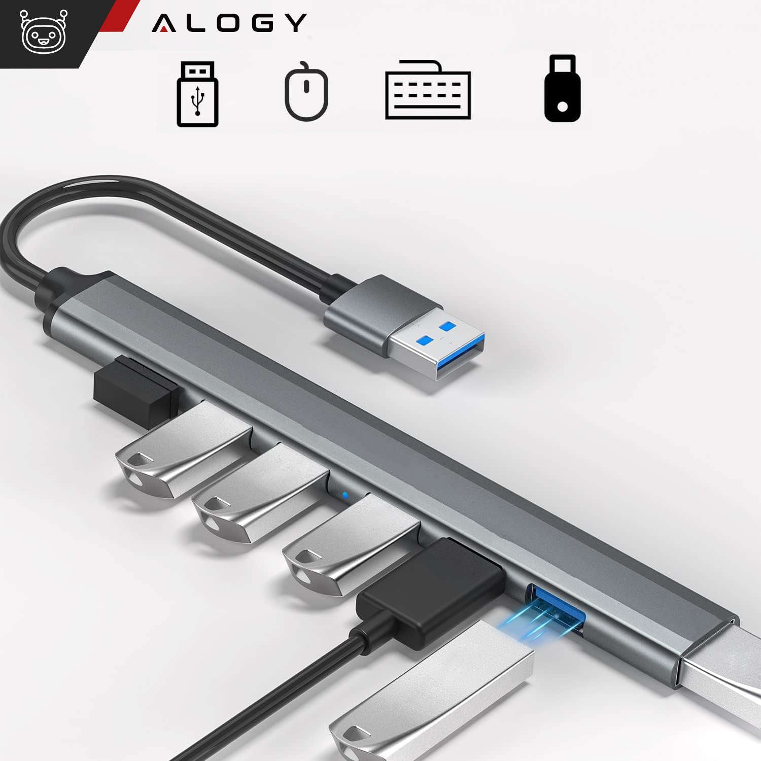 Hub Adaptor Alogy 1 x USB 3.0 5GB/s 6 2.0 - 5905601809654 - 8