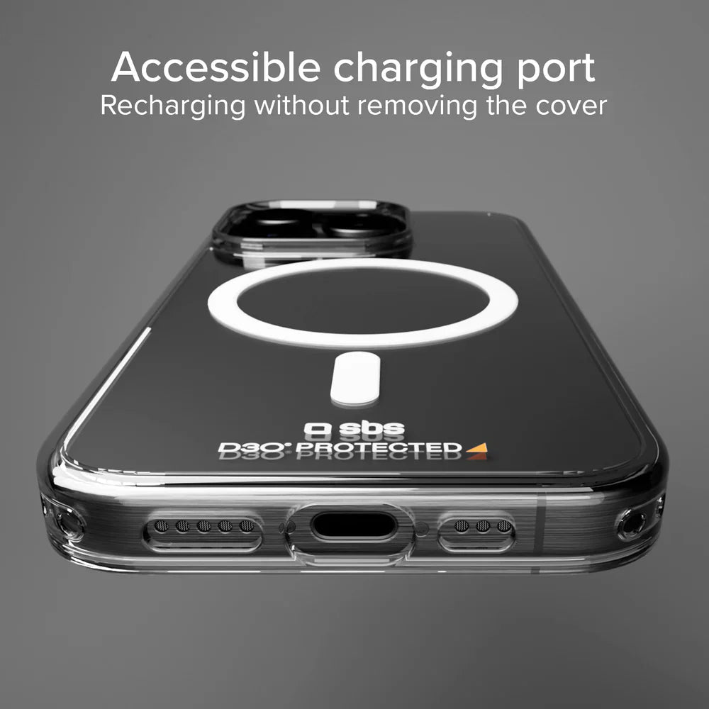 Husa Clear SBS Extreme Mag pt. iPhone 15 Pro Tehnologie D3O MagSafe Protectie Impact - TED30MAGCOVIP1561P - 8018417467837 - 8