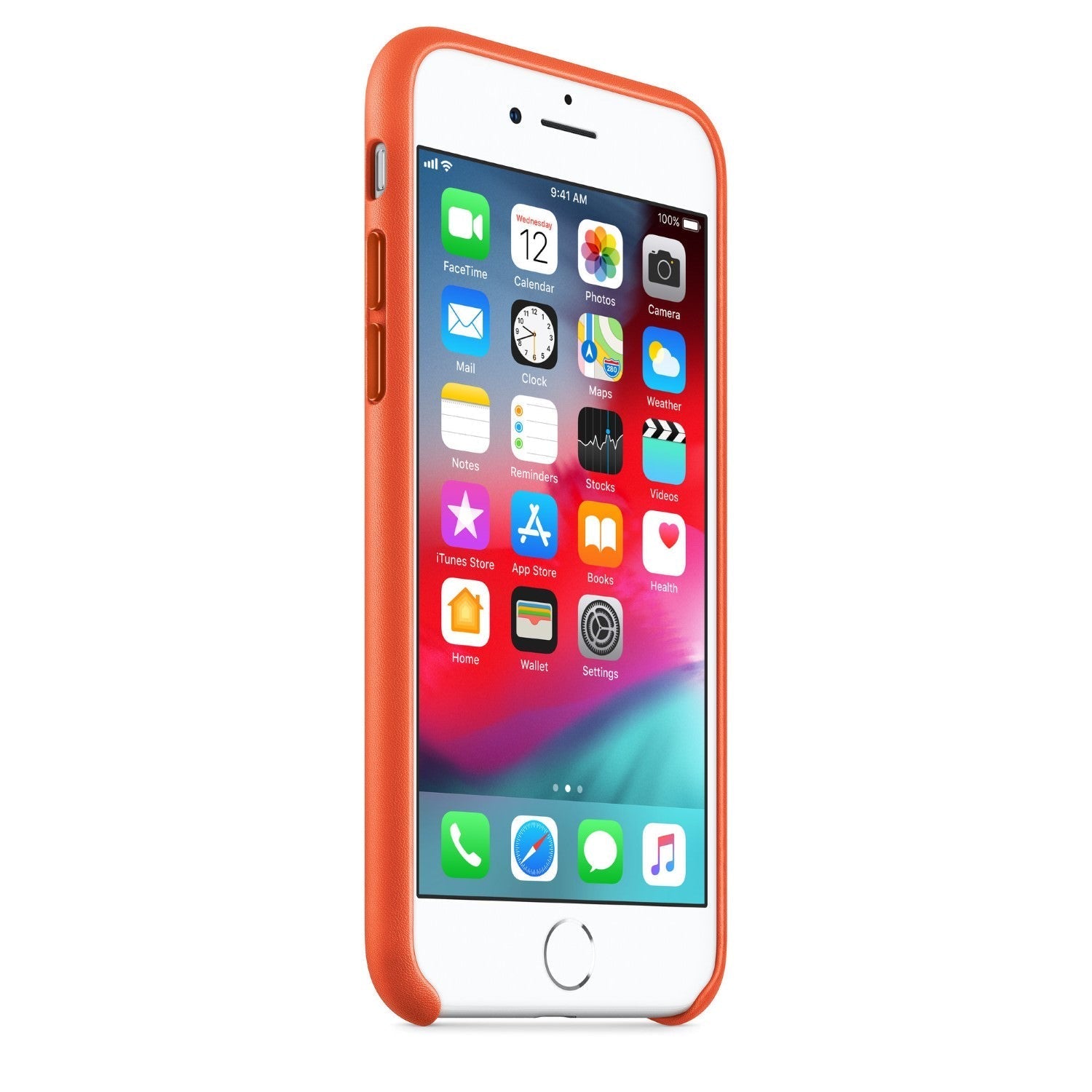 Husa Originala Piele Naturala Apple MRG82ZM/A - iPhone SE 2022 / 2020 / 8 / 7 Bright Orange - 190198706898 - 3