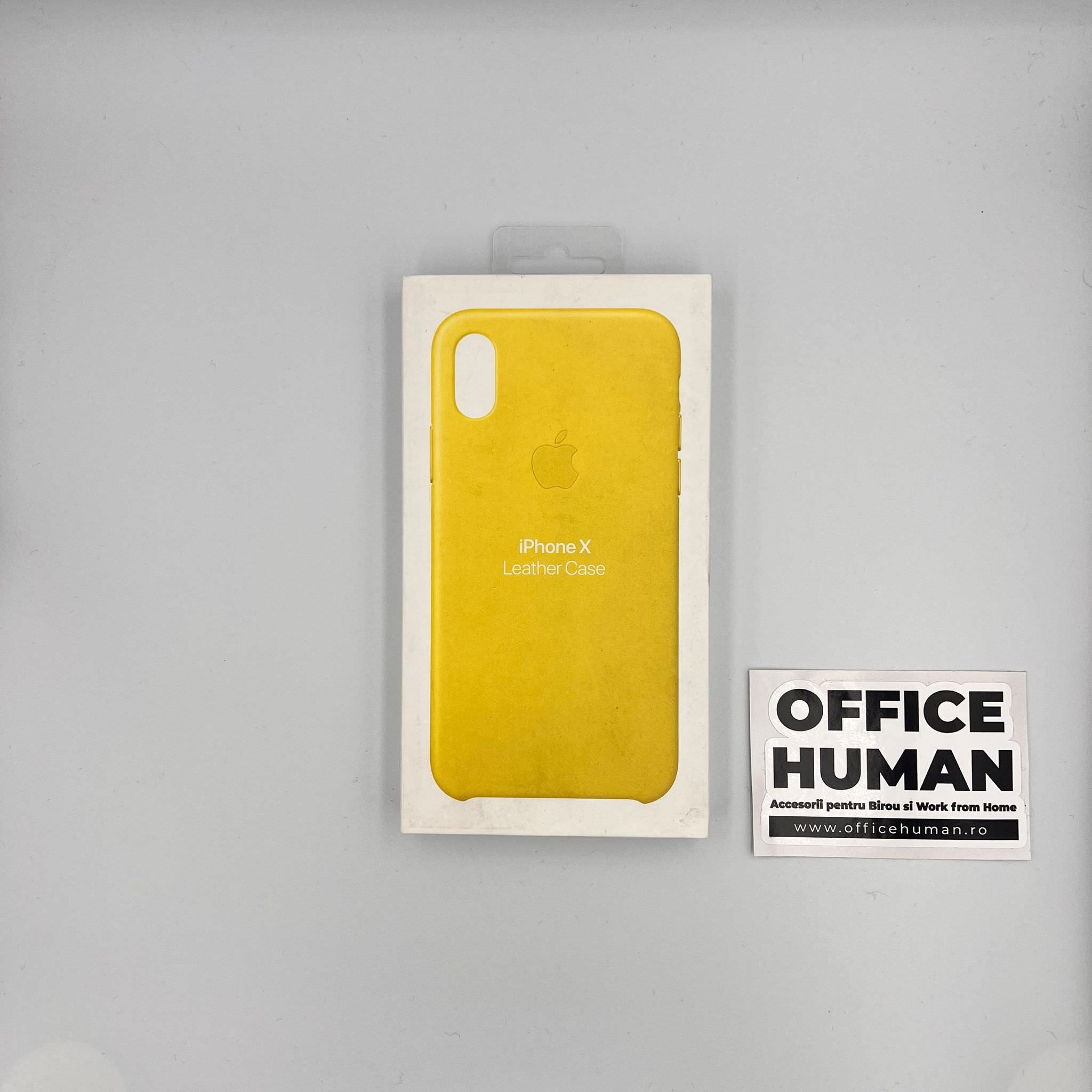 Husa Originala Piele Naturala Apple MRGJ2ZM/A - iPhone XS & X Spring Yellow - 190198707079 - 5