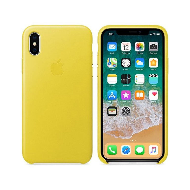 Husa Originala Piele Naturala Apple MRGJ2ZM/A - iPhone XS & X Spring Yellow - 190198707079 - 2