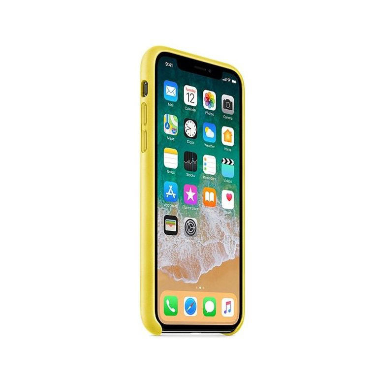 Husa Originala Piele Naturala Apple MRGJ2ZM/A - iPhone XS & X Spring Yellow - 190198707079 - 3
