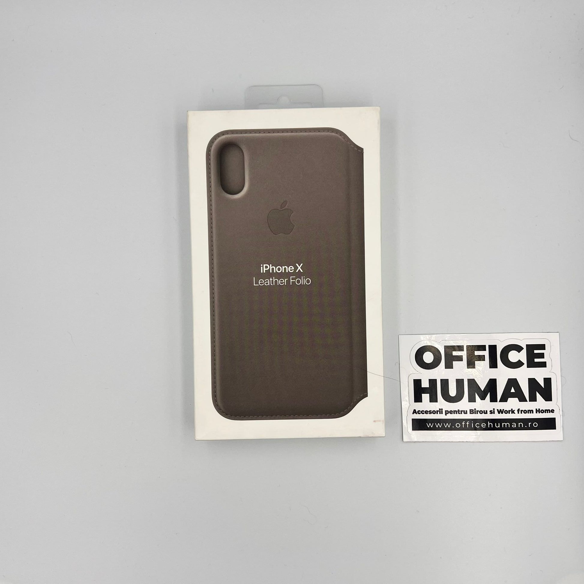 Husa Originala Piele Naturala Folio Apple MQRY2ZM/A - iPhone XS & X Taupe - 0190198522597 - 5