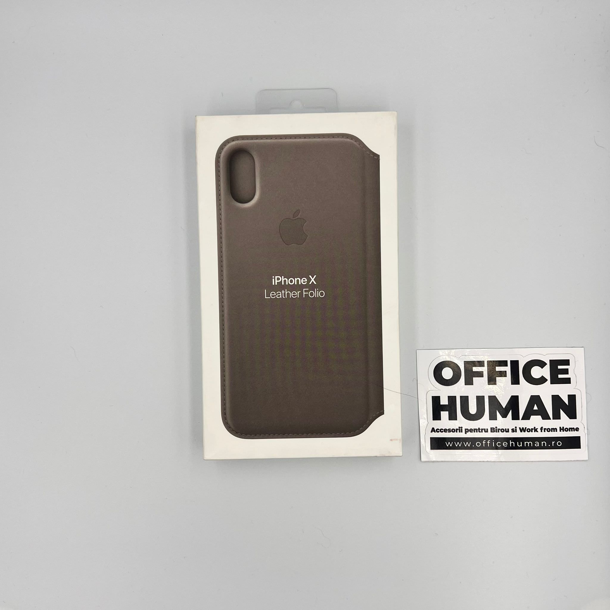 Husa Originala Piele Naturala Folio Apple MQRY2ZM/A - iPhone XS & X Taupe - 0190198522597 - 5