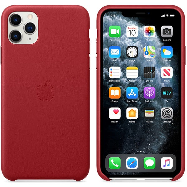 Husa Piele Naturala Apple pt. iPhone 11 Pro Max Red - MX0F2ZM/A Originala - 190199287686 - 3