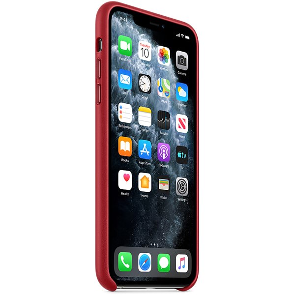 Husa Piele Naturala Apple pt. iPhone 11 Pro Max Red - MX0F2ZM/A Originala - 190199287686 - 2