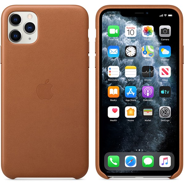 Husa Piele Naturala Apple pt. iPhone 11 Pro Max Saddle Brown - MX0D2ZM/A Originala - 190199287624 - 2