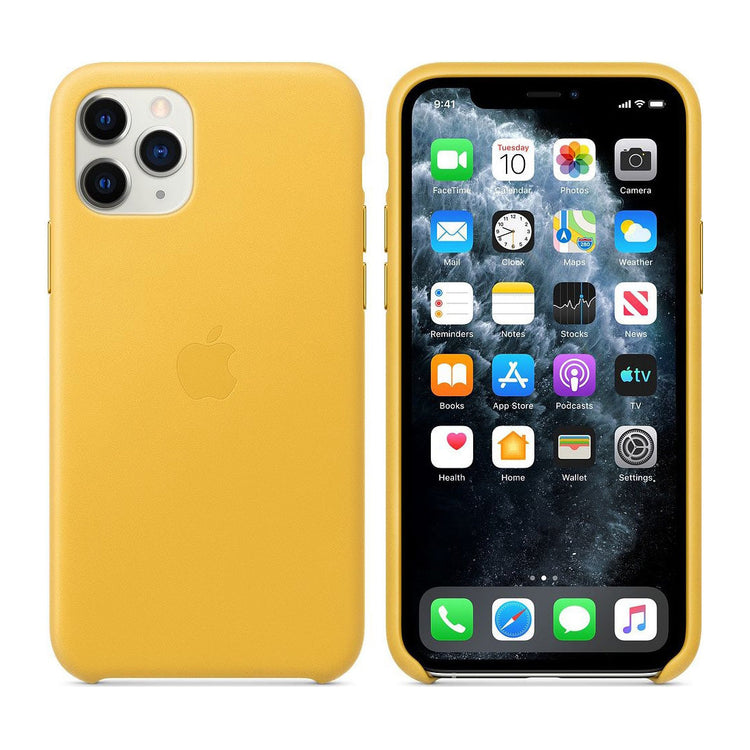 Husa Piele Naturala Apple pt. iPhone 11 Pro Meyer Lemon - MWYA2ZM/A Originala - 190199269446 - 1