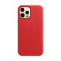 Husa Piele Naturala Apple pt. iPhone 12 Pro Max, Scarlet Red - MHKJ3FE/A, MagSafe, Originala 