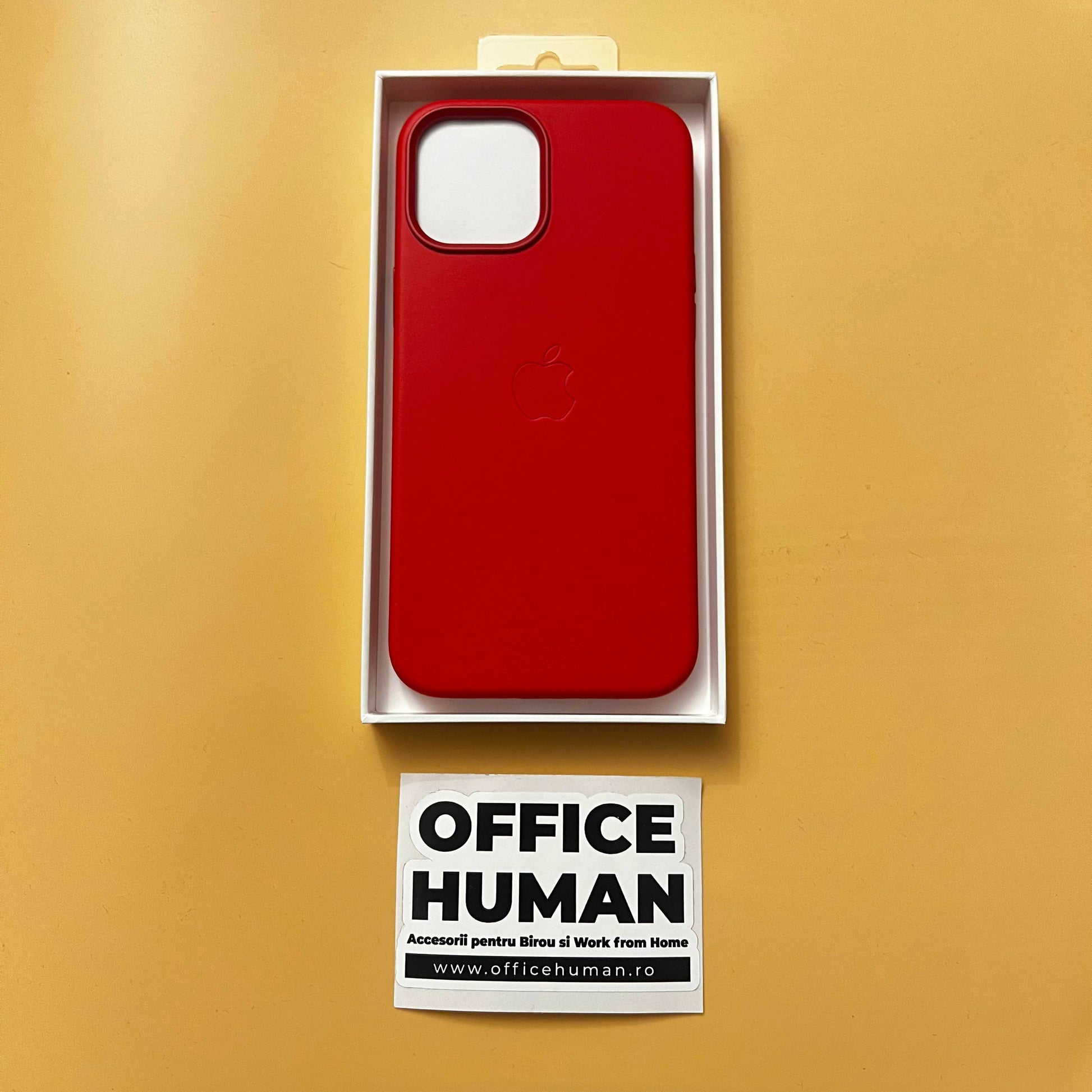 Husa Piele Naturala Apple pt. iPhone 12 Pro Max Scarlet Red - MHKJ3FE/A MagSafe Originala - 194252168387 - 7
