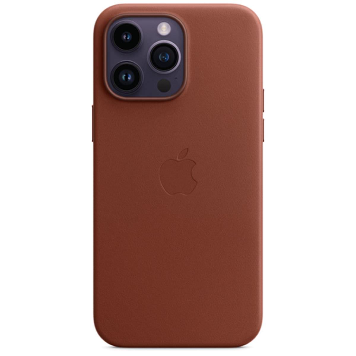 Husa Piele Naturala Apple pt. iPhone 14 Pro Umber - MPKK3ZM/A MagSafe Originala - 194253345633 - 1