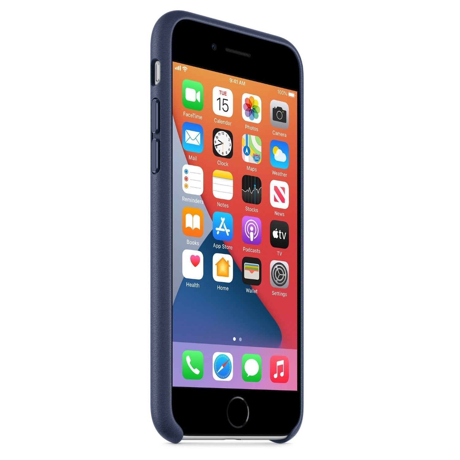 Husa Piele Naturala Apple pt. iPhone SE 2022 / 2020 / 8 / 7 Midnight Blue - MMY32ZM/A Originala Resigilat - 6