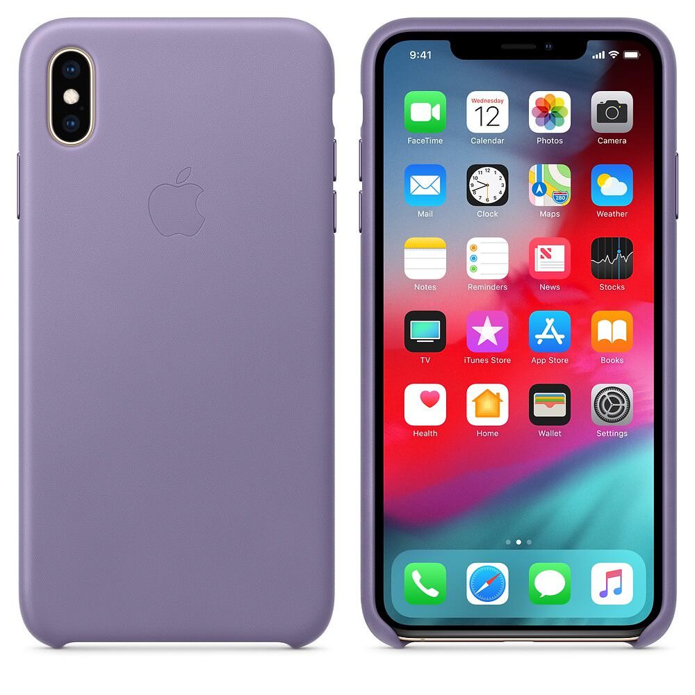 Husa Piele Naturala Apple pt. iPhone XS Max Lilac - MVH02ZM/A Originala 190199120594 2
