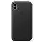 Husa Piele Naturala Folio Apple pt. iPhone XS Max, Black - MRX22ZM/A, Originala 