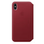 Husa Piele Naturala Folio Apple pt. iPhone XS Max, Red - MRX32ZM/A, Originala, Resigilat 