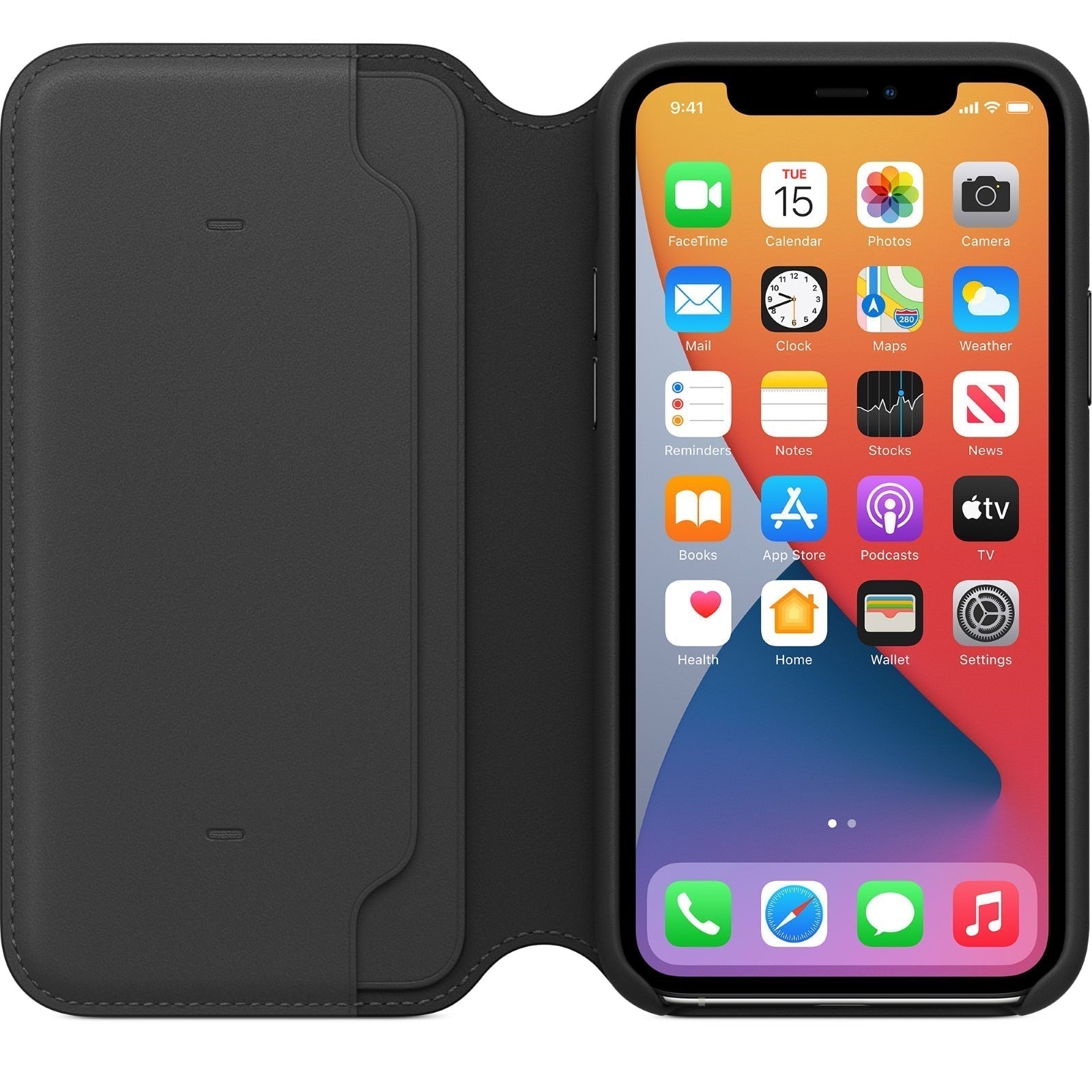 Husa Piele Naturala Folio Apple pt. iPhone 11 Pro Black - MX062ZM/A Originala Resigilat - MX062ZM/A-U - 190199288379 - 3