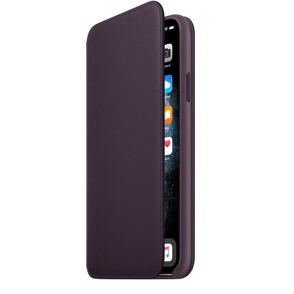 Husa Piele Naturala Folio Apple pt. iPhone 11 Pro Max Aubergine - MX092ZM/A Originala Resigilat - MX092ZM/A-A - 190199288454 - 2
