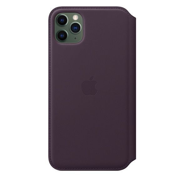 Husa Piele Naturala Folio Apple pt. iPhone 11 Pro Max Aubergine - MX092ZM/A Originala Resigilat - MX092ZM/A-A - 190199288454 - 5