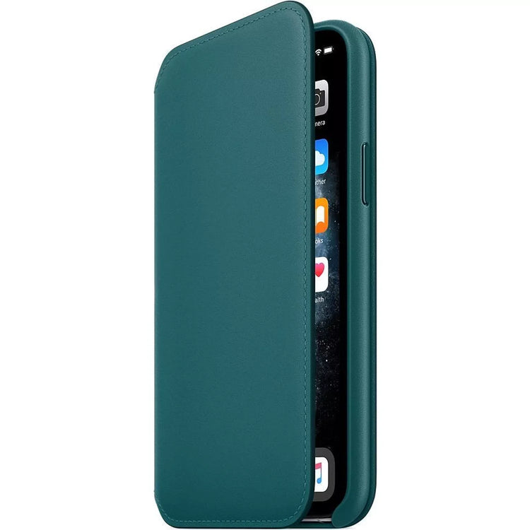Husa Piele Naturala Folio Apple pt. iPhone 11 Pro Peacock - MY1M2ZM/A Originala - 190199651395 - 1