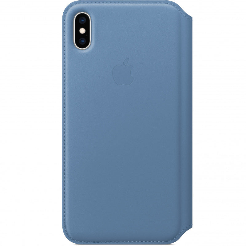 Husa Piele Naturala Folio Apple pt. iPhone XS Max Cornflower - MVFT2ZM/A Originala - 190199126107 - 1