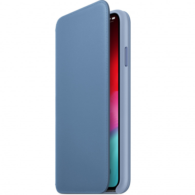 Husa Piele Naturala Folio Apple pt. iPhone XS Max Cornflower - MVFT2ZM/A Originala - 190199126107 - 3