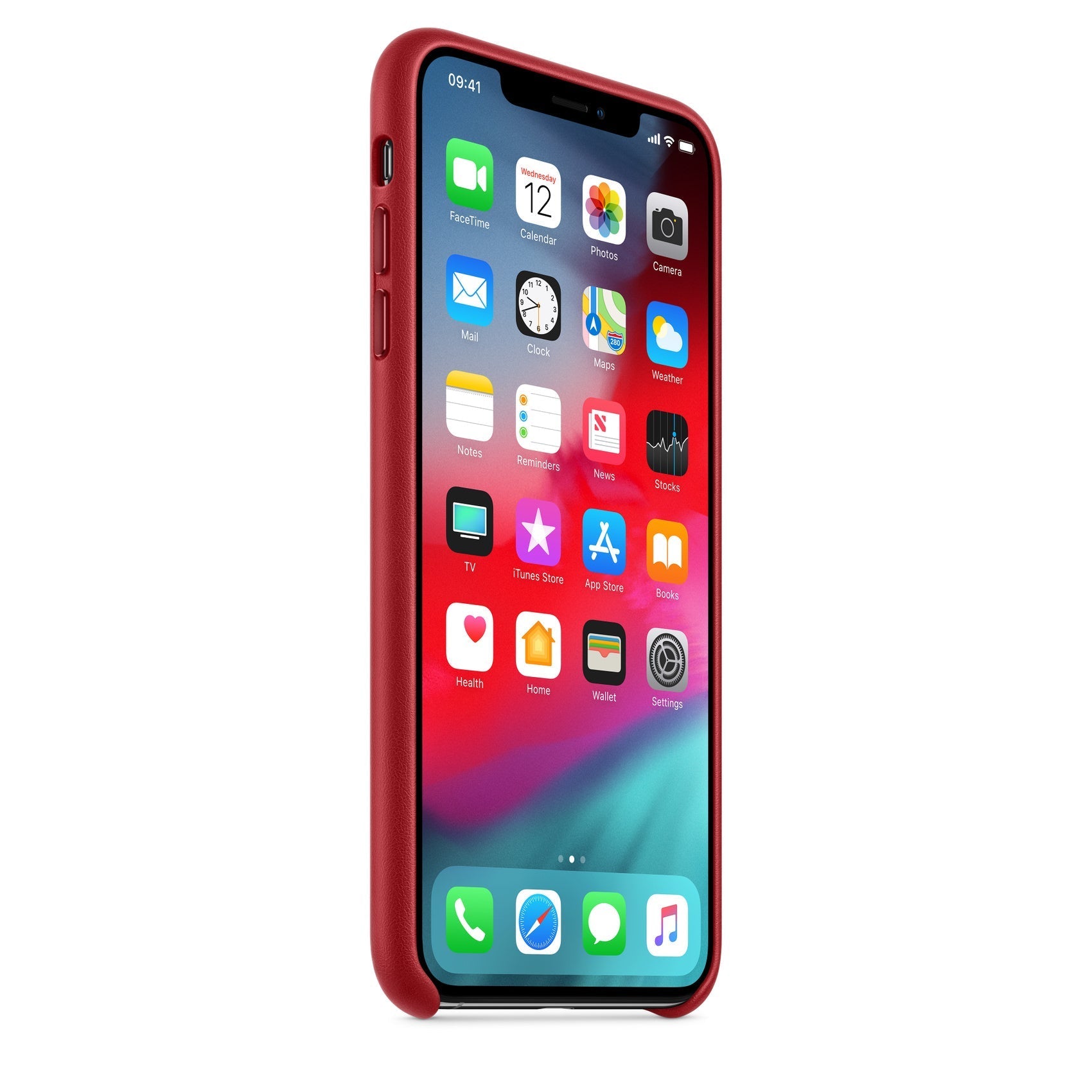 Husa Piele Naturala pt. Apple iPhone XS Max Red - MRWQ2ZM/A Originala - 190198763426 - 2