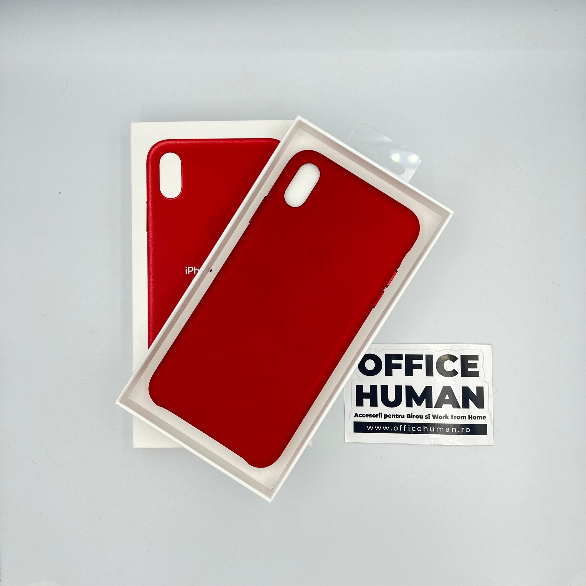 Husa Piele Naturala pt. Apple iPhone XS Max Red - MRWQ2ZM/A Originala - 190198763426 - 4