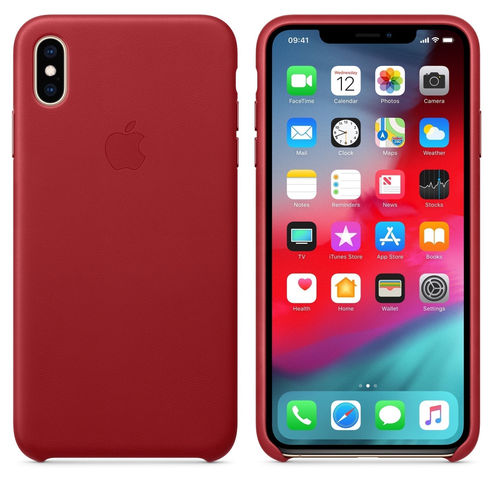 Husa Piele Naturala pt. Apple iPhone XS Max Red - MRWQ2ZM/A Originala Resigilat - MRWQ2ZM/A-A - 190198763426 - 3