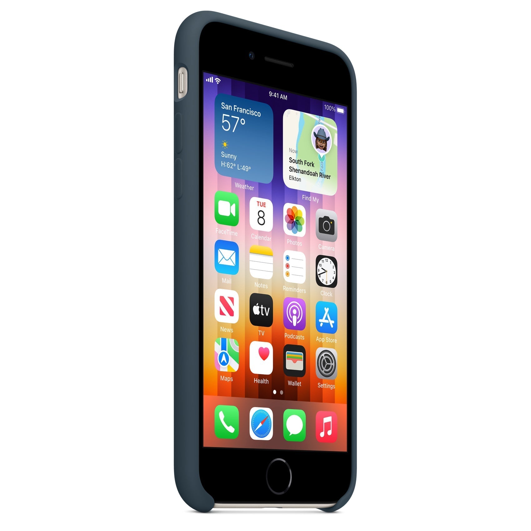 Husa Silicon Apple pt. iPhone SE 2022 / 2020 / 8 / 7 Abyss Blue - MN6F3ZM/A Original Resigilat - 194253035466 - 3