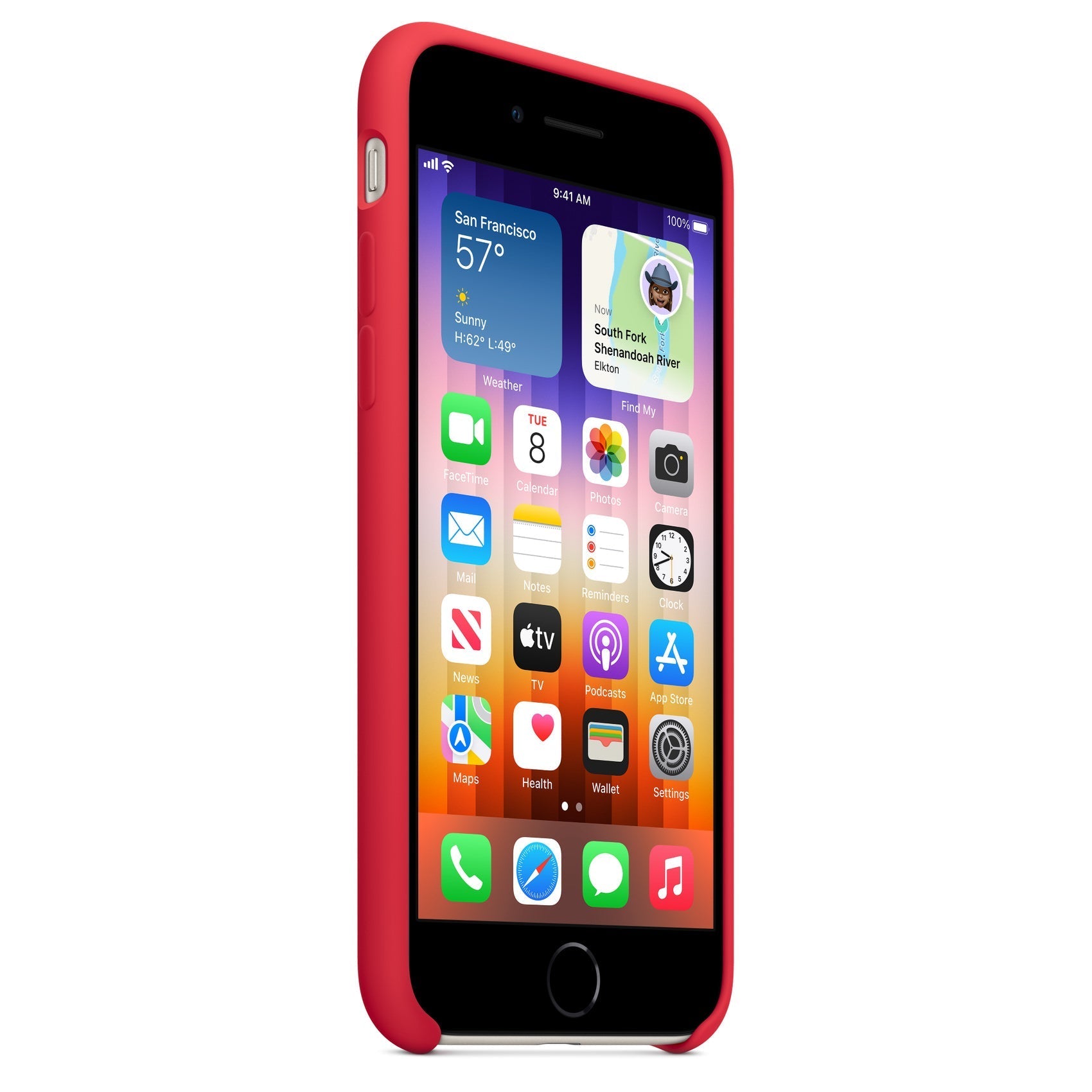 Husa Silicon Apple pt. iPhone SE 2022 / 2020 / 8 / 7 Red - MN6H3ZM/A Originala Resigilat - 194253035527 - 3