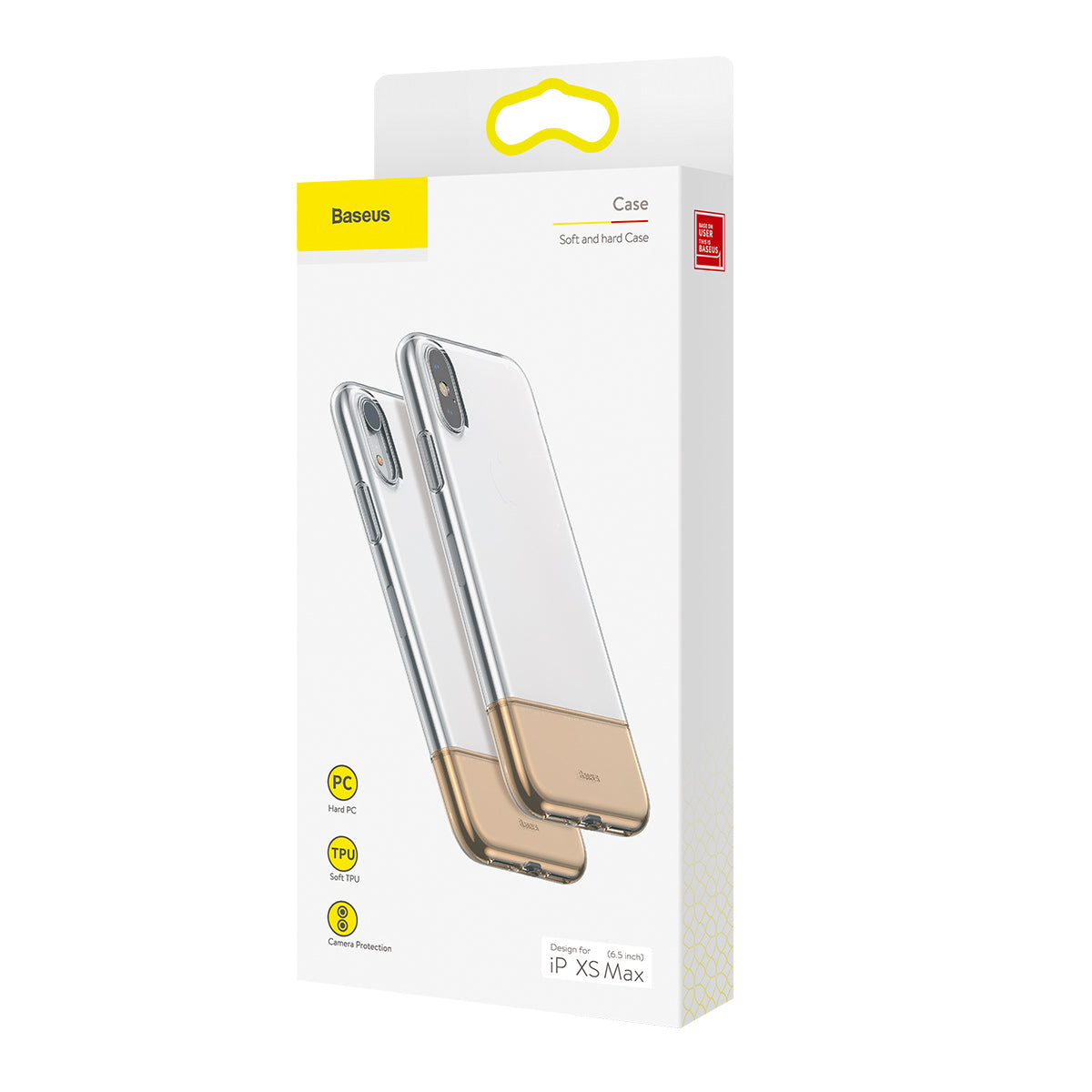 Husa Silicon Baseus Half to pt. iPhone XS Max - Gold - WIAPIPH65-RY0V - 6932172618971 - 8