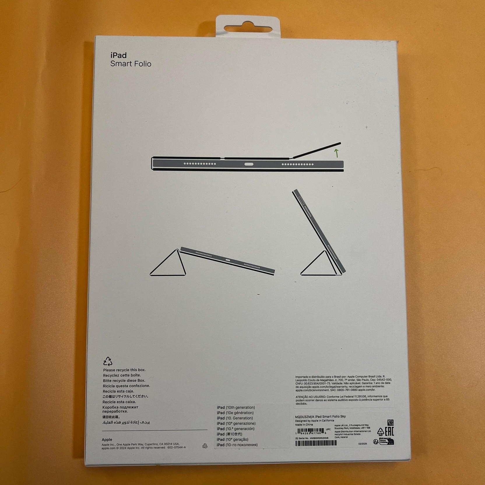Husa Smart Folio Apple pt. iPad (A16) 10 (2022) Sky - MQDU3ZM/A Originala - 194253477655 - 6