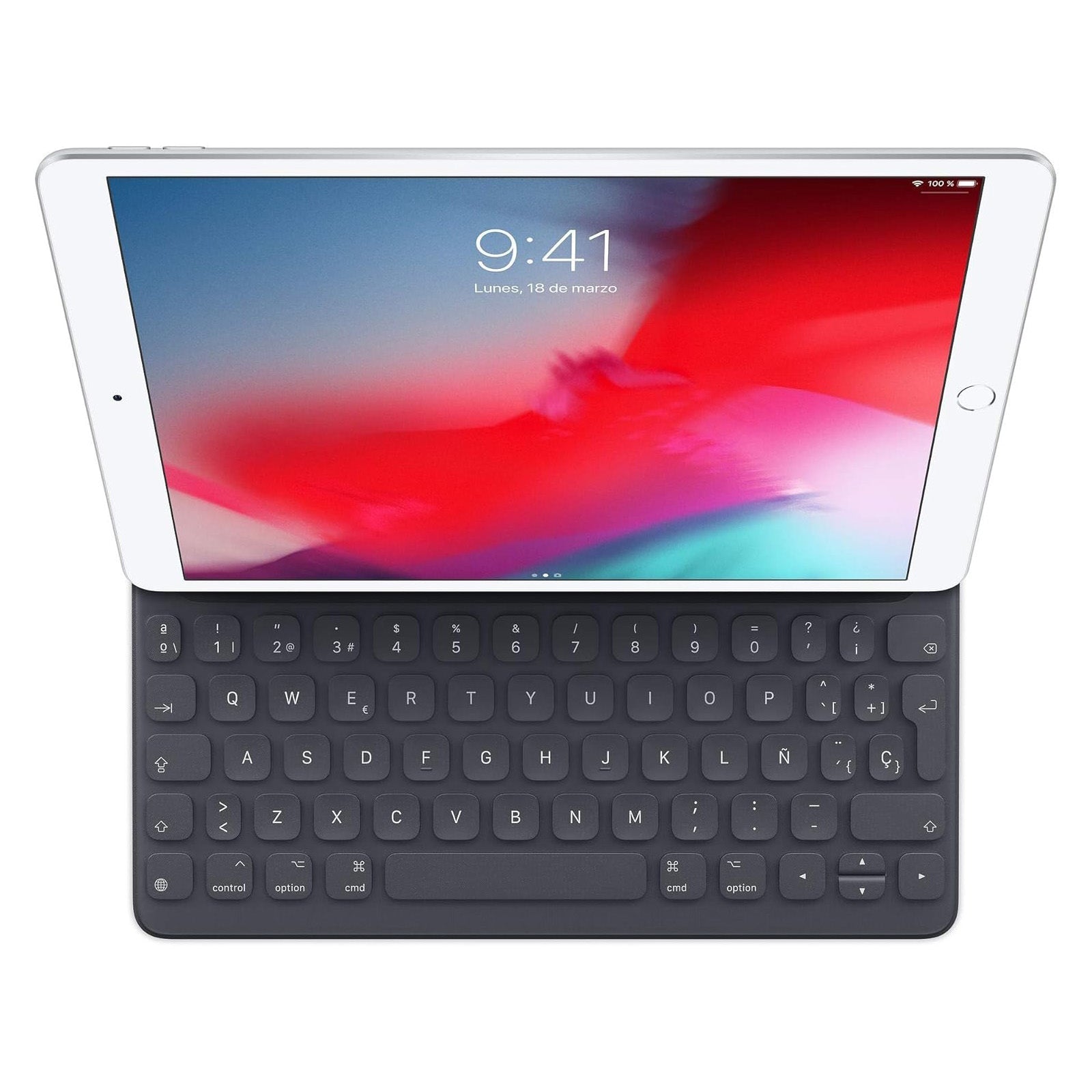 Husa Tastatura Apple Smart Folio Keyboard pt. iPad 9 8 & 7 Pro 10.5 Air 3 (2019) - MPTL2Y/A Layout Spaniol Originala - 0190198371782 - 1