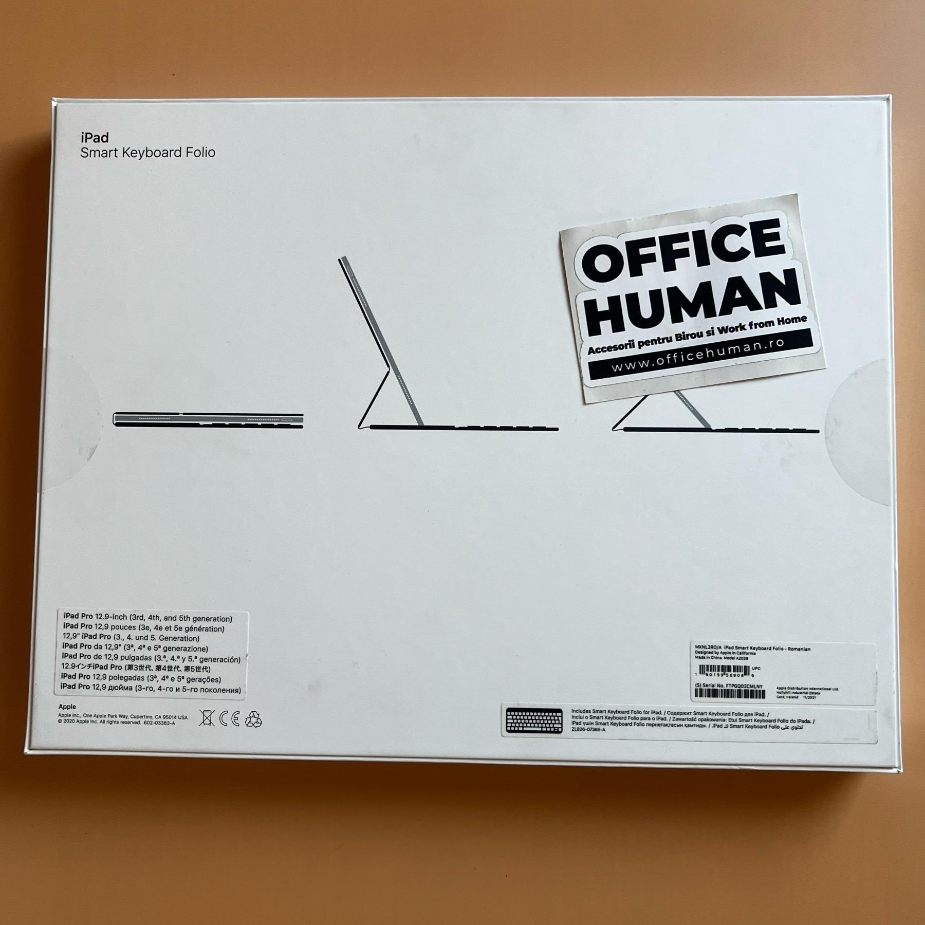 Husa Tastatura Apple Smart Folio Keyboard pt. iPad Air 13 (2025/2024) & Pro 12.9’’ (2022/2021/2020/2018) - MXNL2RO/A Romana Originala