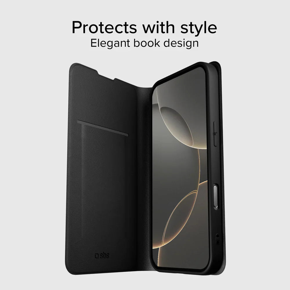 Husa tip carte SBS Wallet Smooth cu stand pt. iPhone 16 Plus Neagra Inchidere Magnetica Slot Card - TEWALIP1667K - 8018417481918 - 2