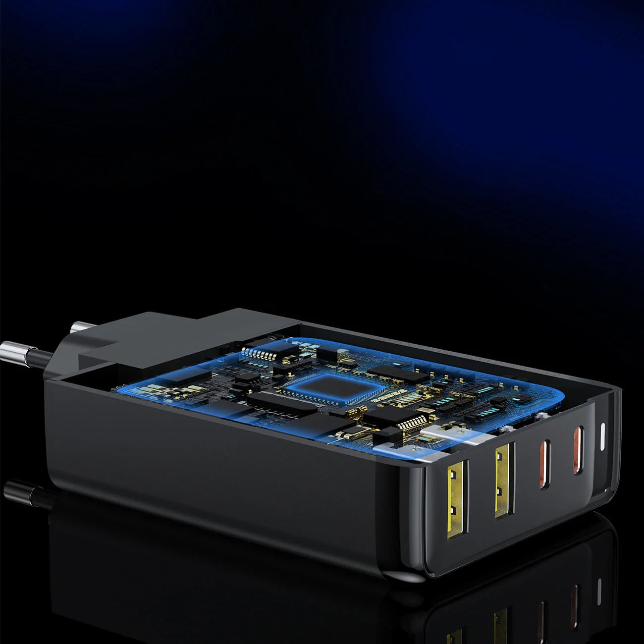 Incarcator Priza Choetech PD6005-EU - 140 W GaN 2 x USB USB-C Power Delivery 3.1 Quick Charge 3.0 - PD6005-EU-BK - 6932112102263 - 7