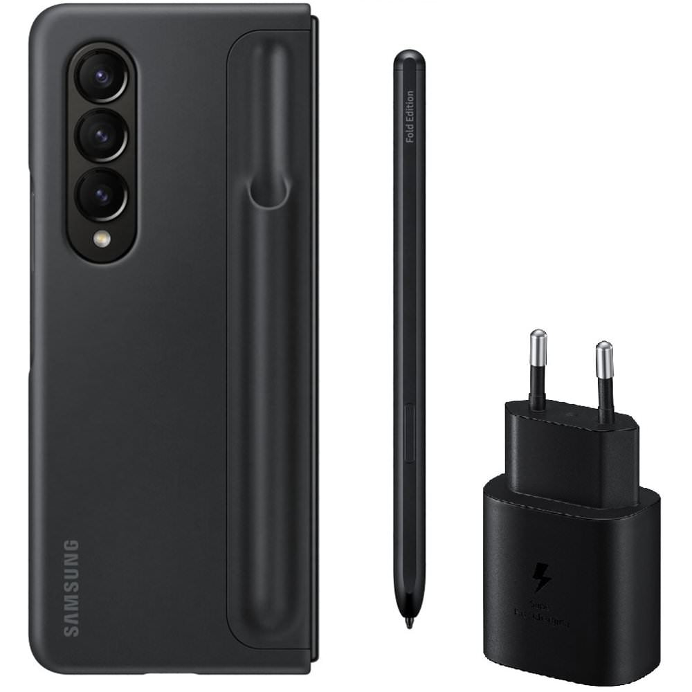 Kit Husa Samsung Note Package pt. Galaxy Z Fold 4 - Flip Cover + S-Pen + Incarcator 25W Resigilat - EF-OF93KKBEGWW - 8806094636918 - 1