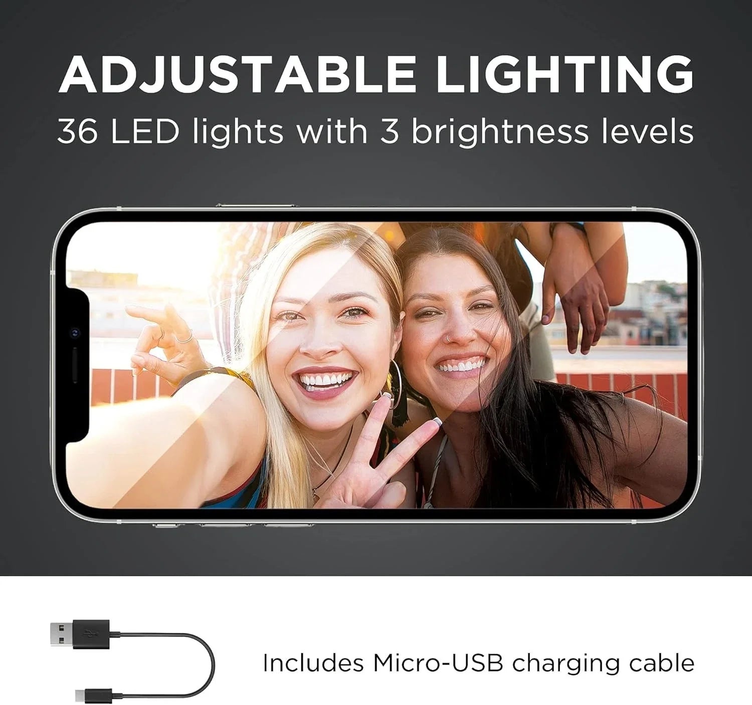 Kit Live Streaming Xqisit - Trepied 360° LED Suport Smartphone 55 - 85 mm Microfon HD - 44086 - 4029948200224 - 6