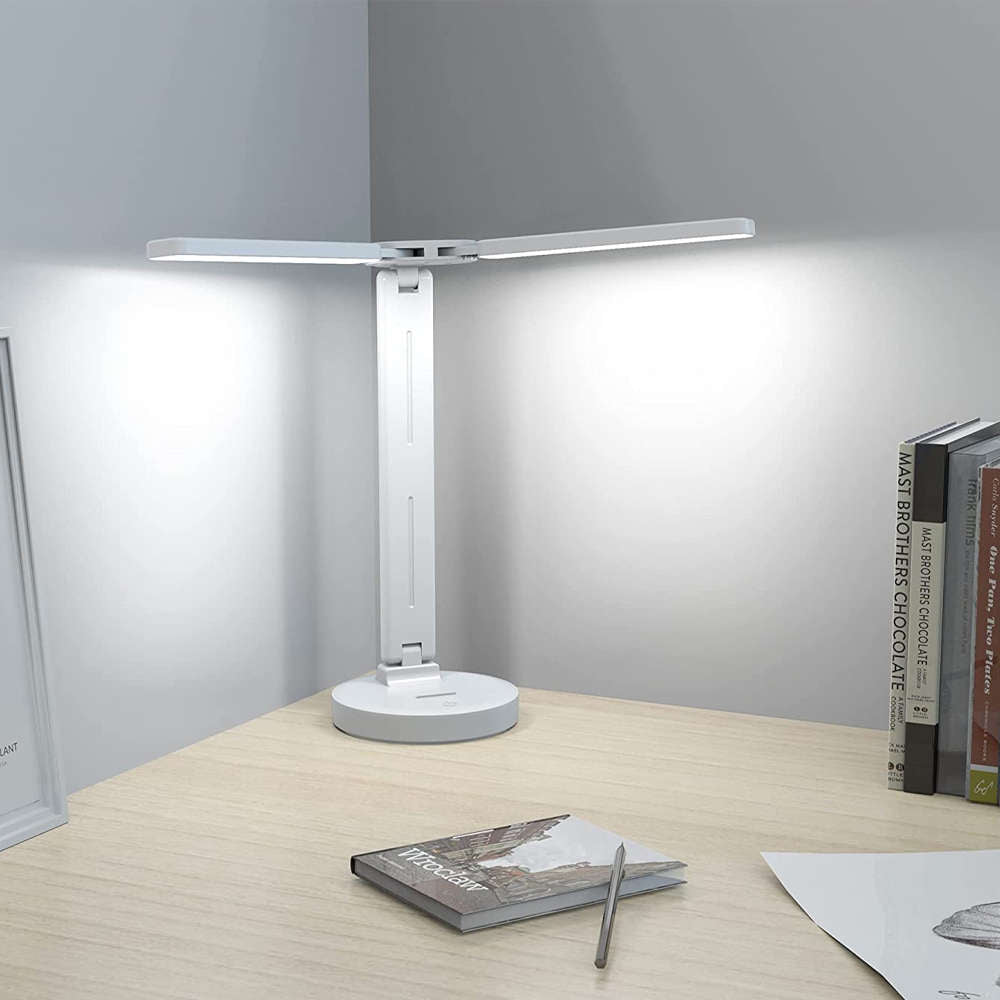 Lampa de Birou LED cu 2 Brate Alogy - 3600 mAh 3 Moduri & 5 Niveluri Luminozitate Control Touch Suport Smartphone - 5907765689691 - 11