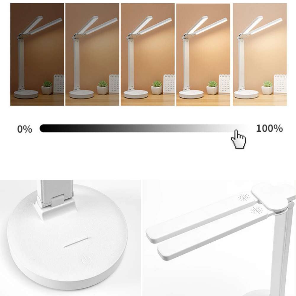 Lampa de Birou LED cu 2 Brate Alogy - 3600 mAh 3 Moduri & 5 Niveluri Luminozitate Control Touch Suport Smartphone - 5907765689691