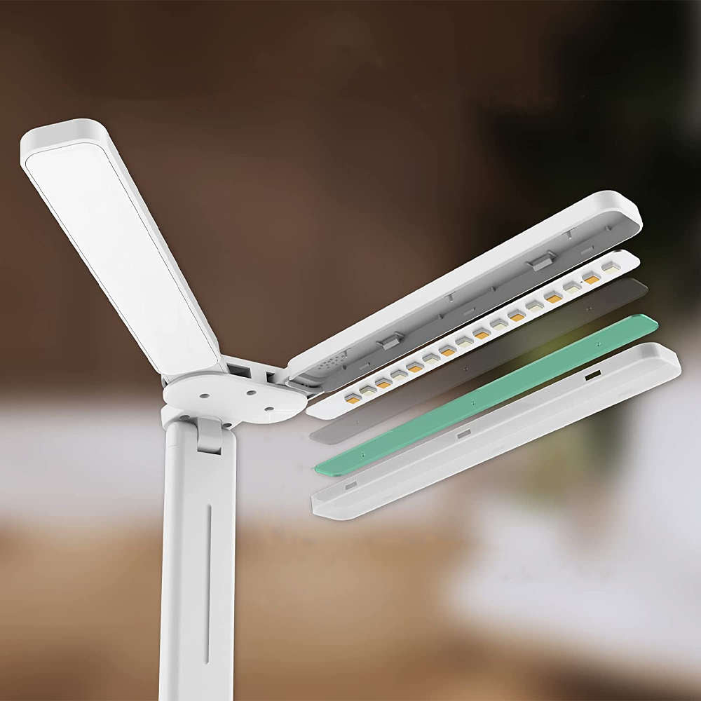 Lampa de Birou LED cu 2 Brate Alogy - 3600 mAh 3 Moduri & 5 Niveluri Luminozitate Control Touch Suport Smartphone - 5907765689691 - 15