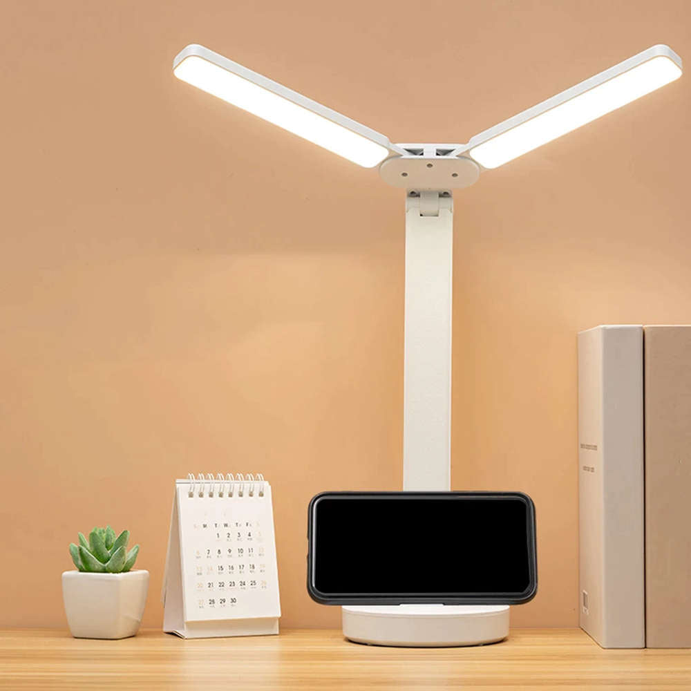 Lampa de Birou LED cu 2 Brate Alogy - 3600 mAh 3 Moduri & 5 Niveluri Luminozitate Control Touch Suport Smartphone - 5907765689691 - 8